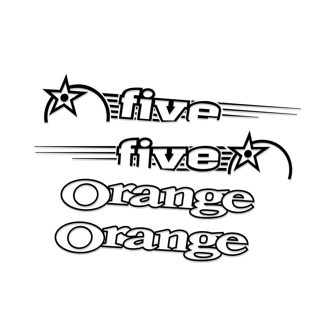 Orange Five 2012 replacement stickers