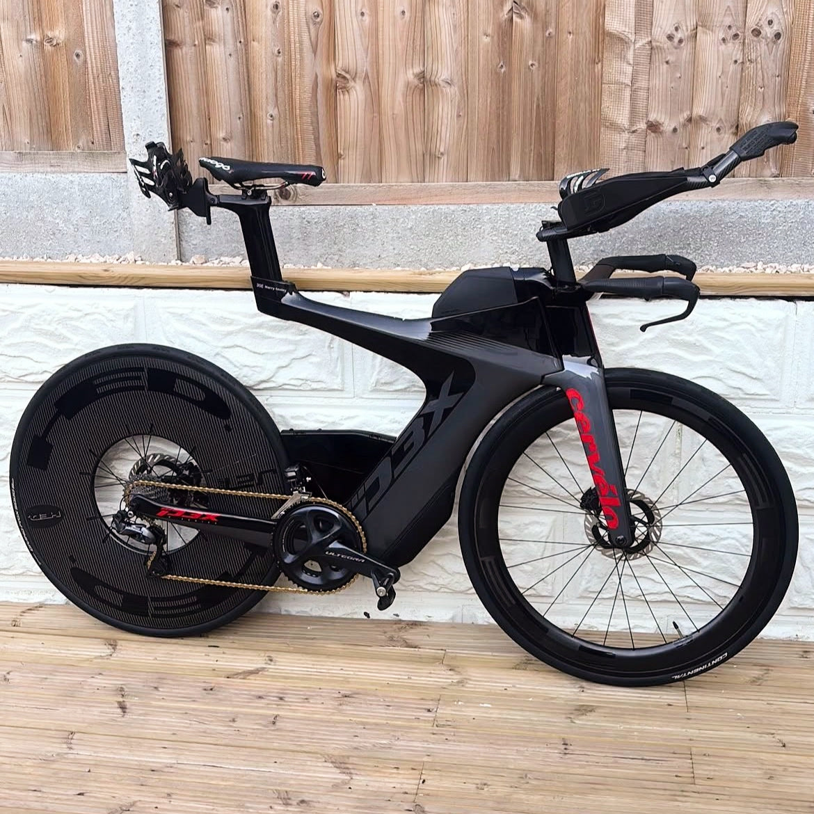 HED Jet 180 replacement stickers in black on Cervelo P3X