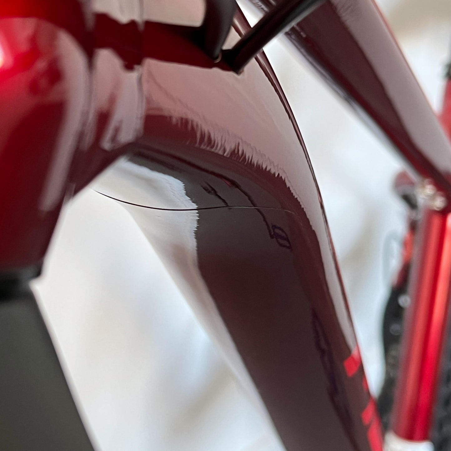 Full Length Clear Down Tube Protector fitted to Marida Big Trail 600