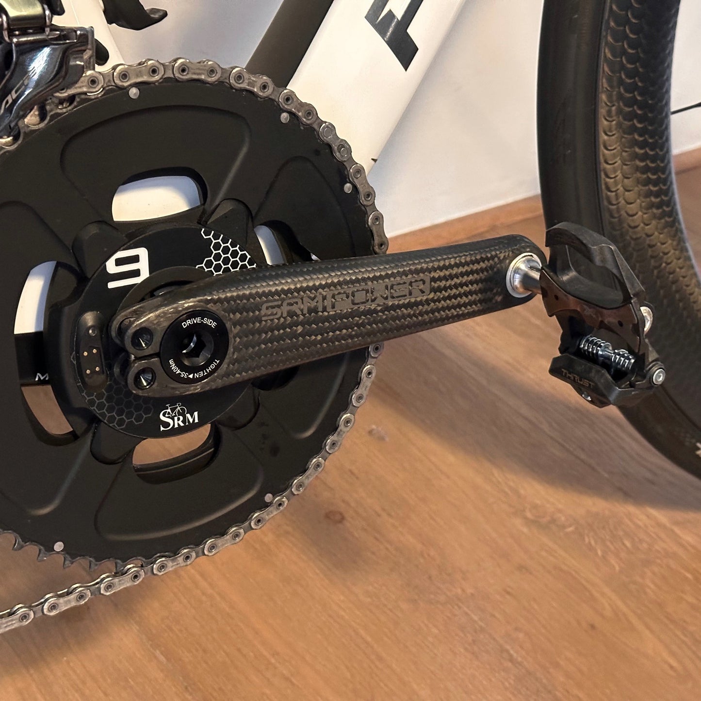 SRM THM PM9 with Cyclistick matt clear crank protector fitted