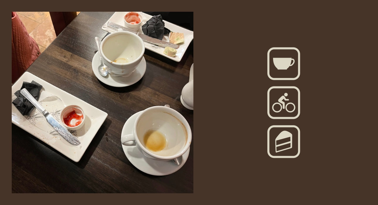 Coffee, ride & cake sticker