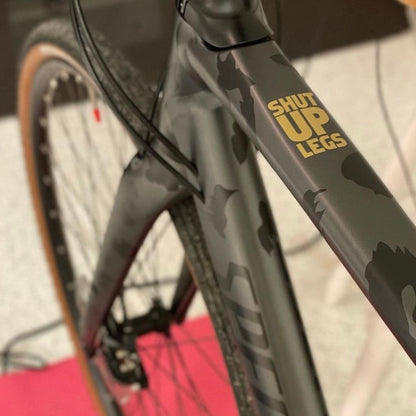 Shut Up Legs Bicycle Top Tube Sticker by Cyclistick